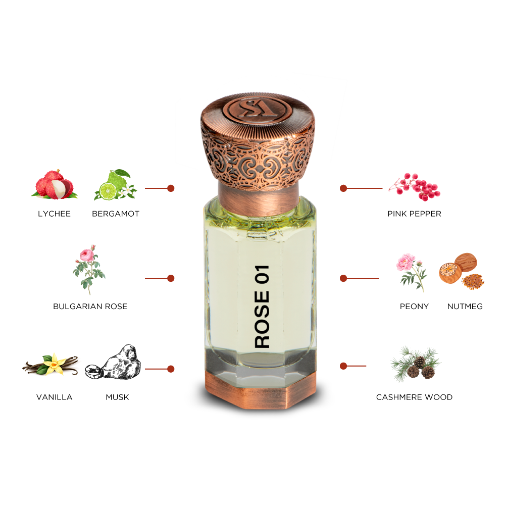 Rose 01 Floral Concentrated Perfume Oil 12ml Swiss Arabian